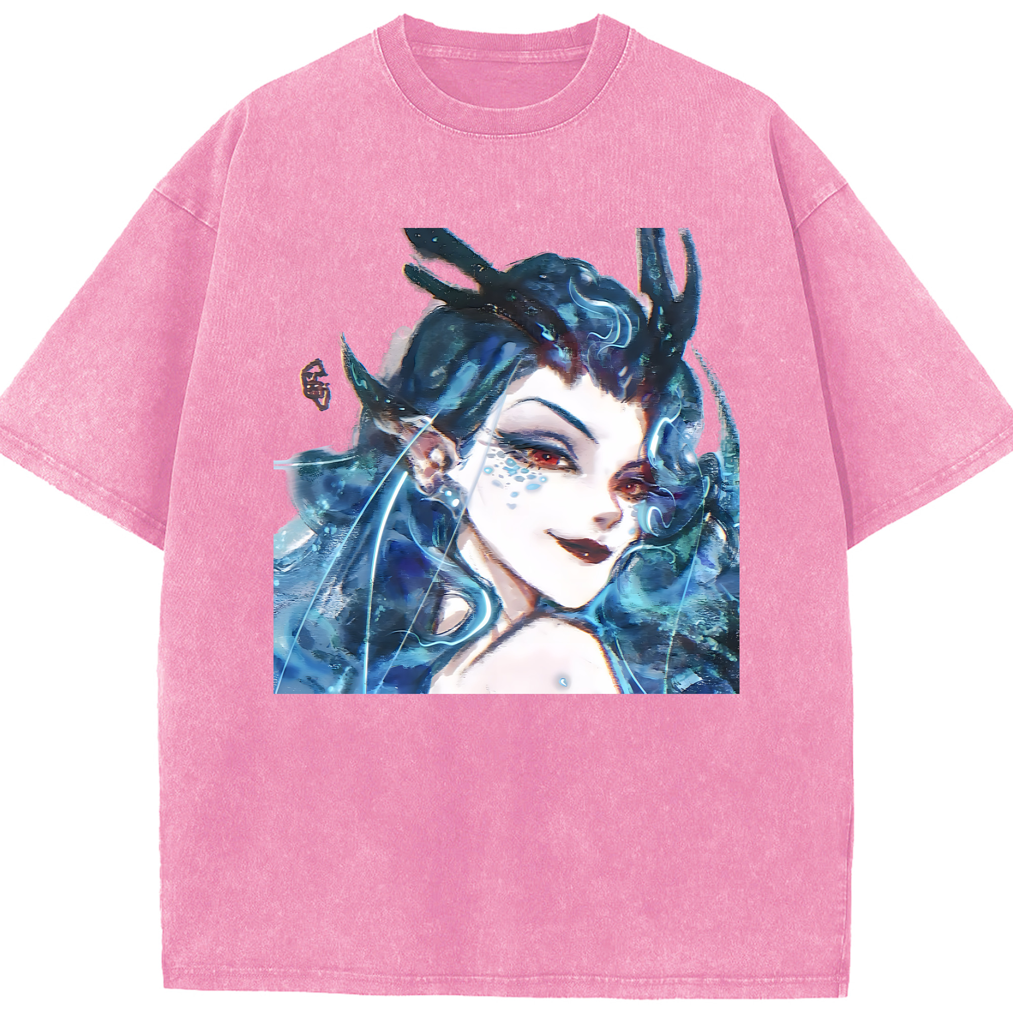 （画像用） Ne Zha 2 ナタ 魔童の大暴れ 綿100% ヴィンテージ風 半袖Tシャツ（フロントプリント）
